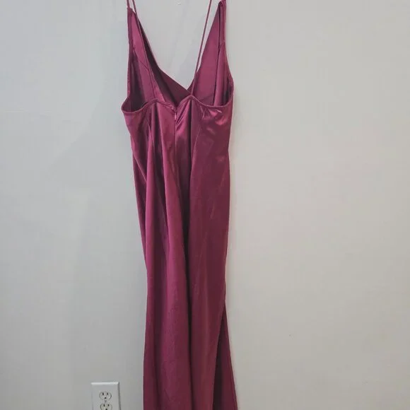 Maroon Slip Maxi Dress | Silky Feel | Elegant & Timeless Look 💋 - Picture 5 of 11
